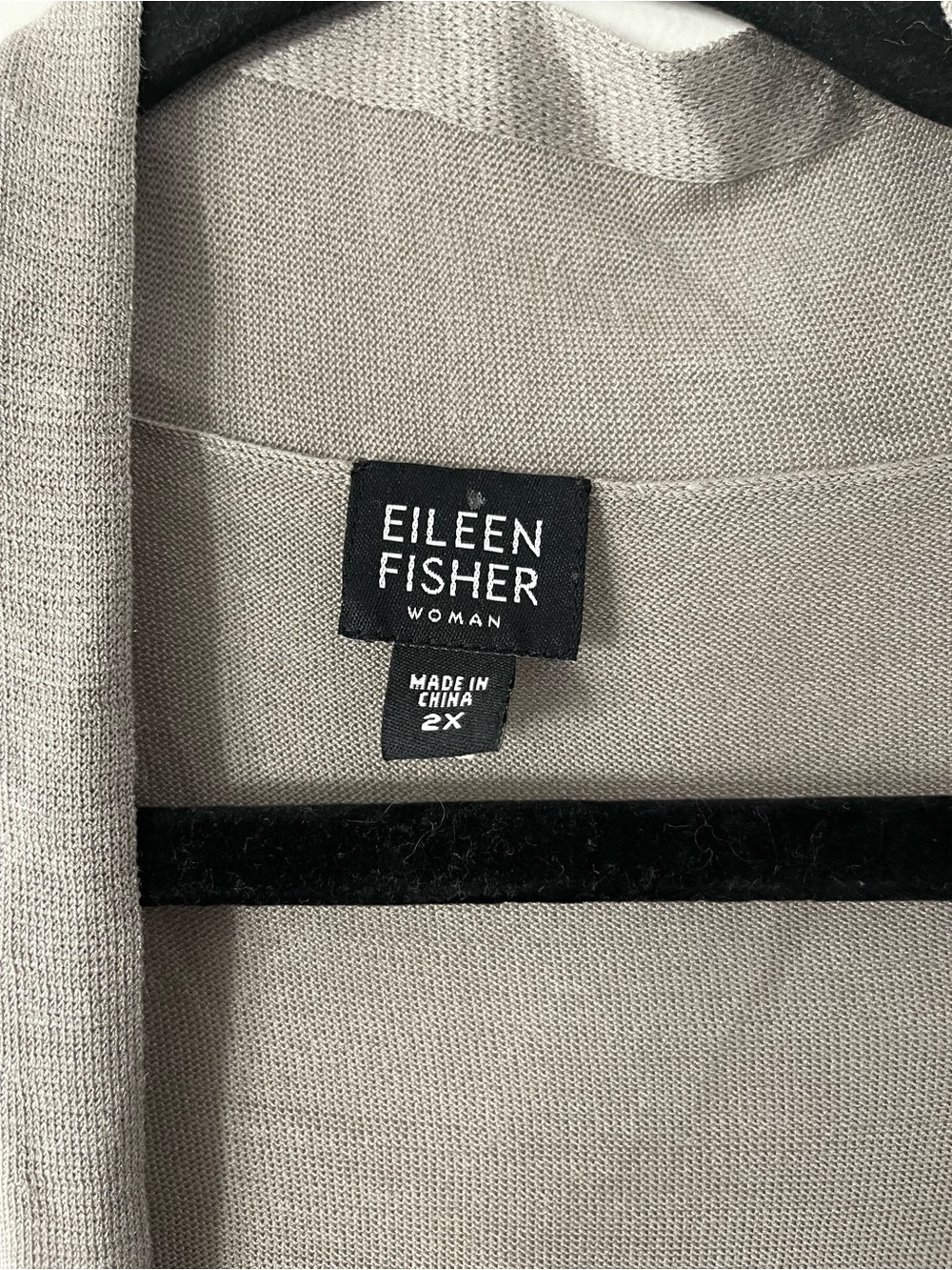 Eileen Fisher SILK Open Front Cardigan - Light Taupe 2X - Picture 2 of 6